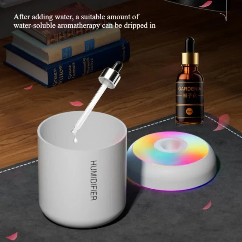 180ML USB Mini Air Humidifier Aroma Essential Oil Diffuser for Home Car Ultrasonic Mute Mist Maker Diffuser with LED Color Lamp